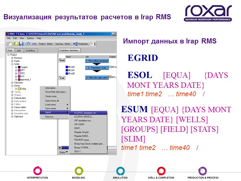 Визуализация результатов расчетов в Irap RMS Импорт данных в Irap RMS   EGRID